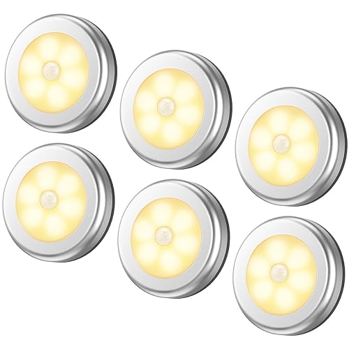 AMIR Upgraded 3.15” Motion Sensor Light, Cordless Battery-Powered LED Night Light, Stick on Closet Lights Stair Lights, Puck Lights for Hallway