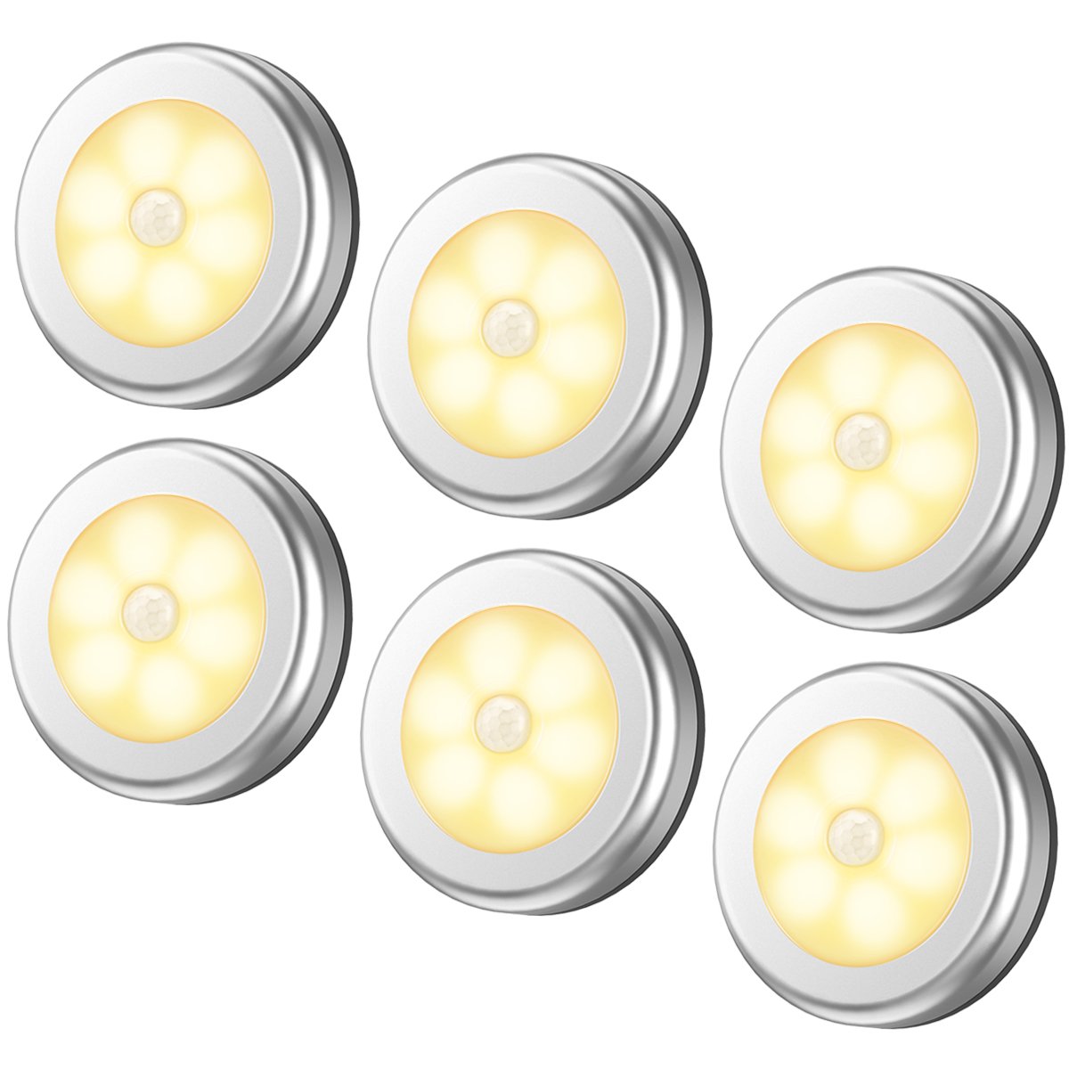 AMIR Upgraded 3.15” Motion Sensor Light, Cordless Battery-Powered LED Night Light, Stick on Closet Lights Stair Lights, Puck Lights for Hallway