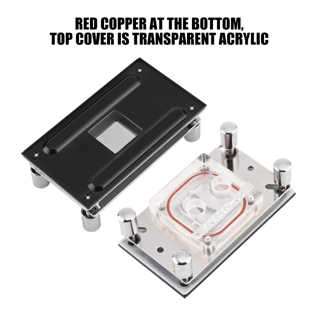 CPU Water Block 55x55mm Copper Base, 0.3mm Micro CPU Water Cooler, Water Block Water Cooling Block for AM2 / AM2 + / AM3 / AM3 + / AM4 / FM2 + CPU