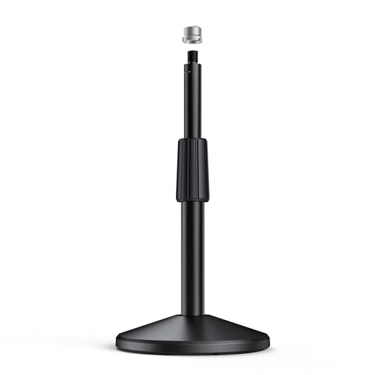 FIFINE Desktop Microphone Stand, Adjustable Heavy Duty Weighted Base Tabletop Mic Stand with Twist Clutch & 3/8'' to 5/8'' Screw, for Streaming