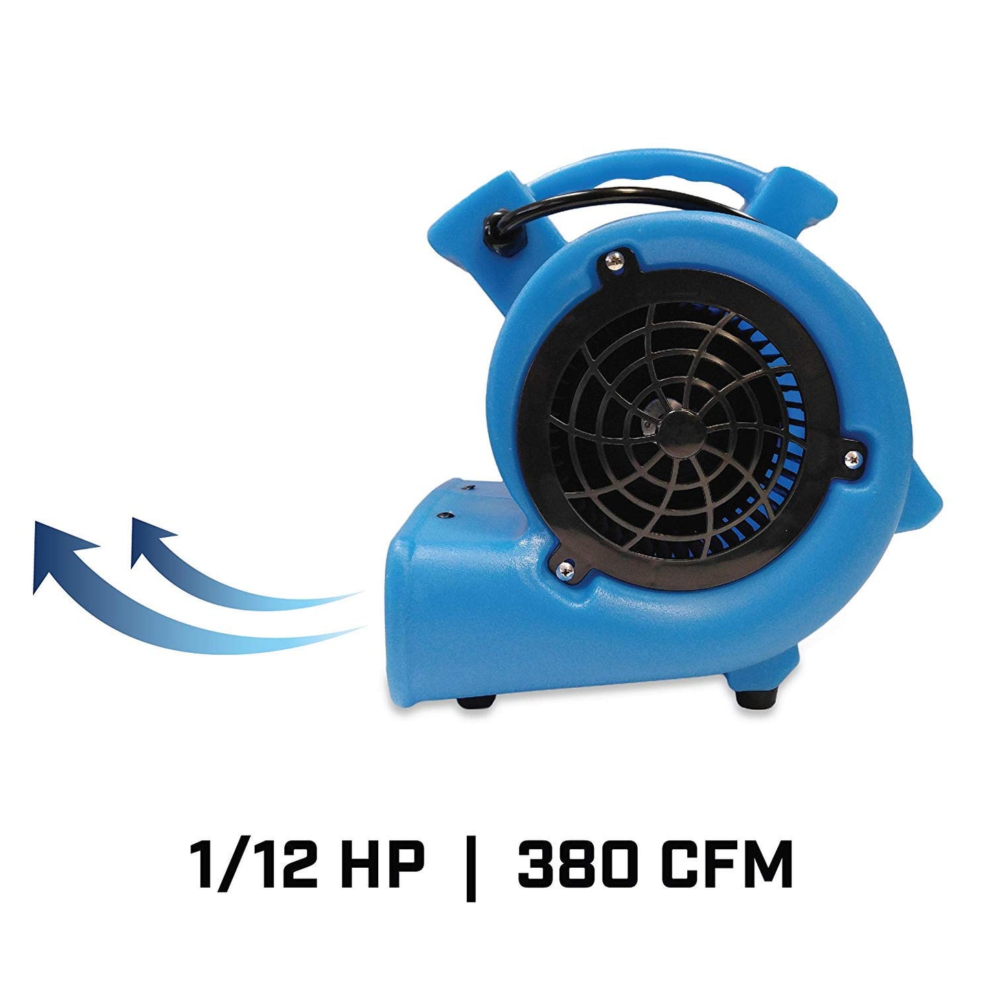 BlueDri Mini Storm 1/12 HP Mini Air Mover Carpet Dryer Floor Squirrel Cage Blower Fan for Home Floors and Carpets, Blue (SA-MI-BL)