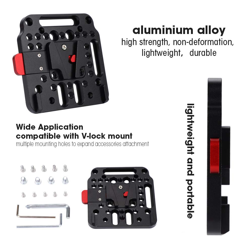 V Lock Assembly Kit, V Mount Battery Plate Adapter V Lock Plate Assembly Kit Quick Release External Battery Plate Camera Accessory