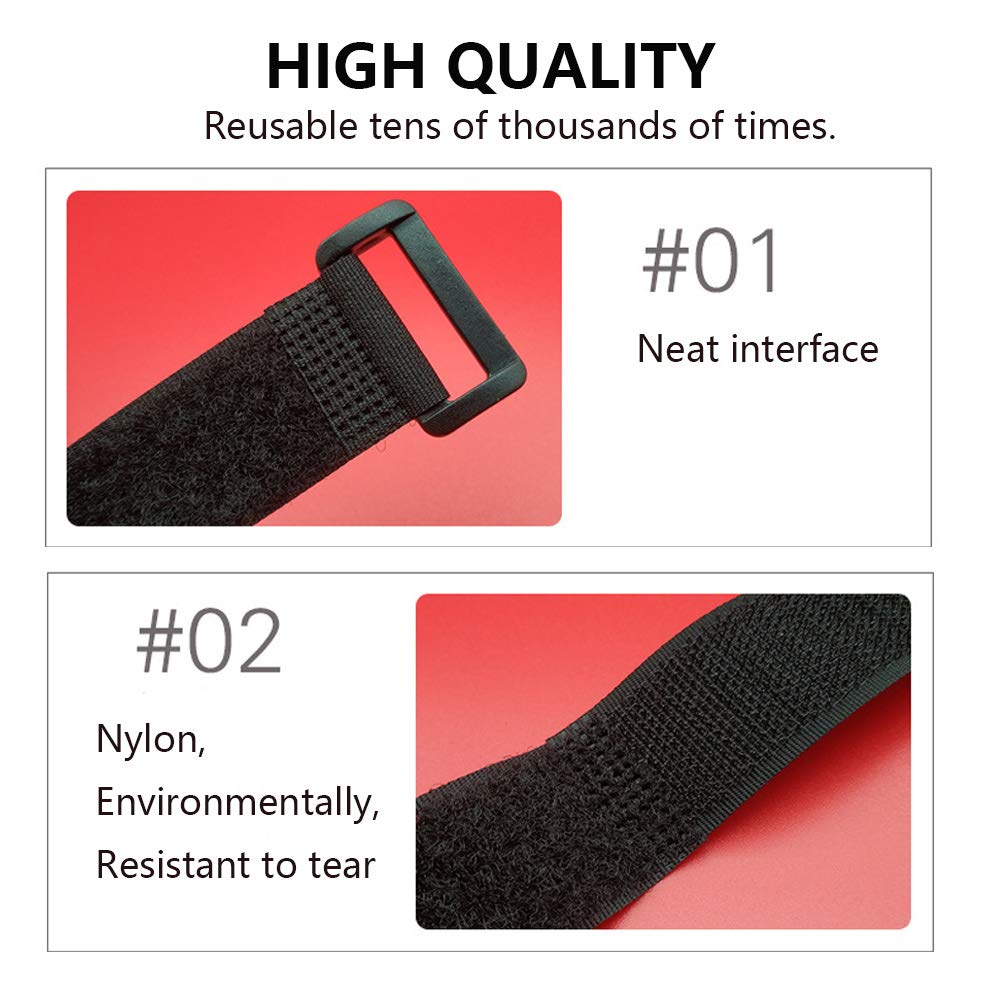 [16 Pack] Cable Straps 12 inch, Reusable Fastening Cable Ties Set, Adjustable Multipurpose Hook and Loop Securing Cinch Straps for Cord Management (1