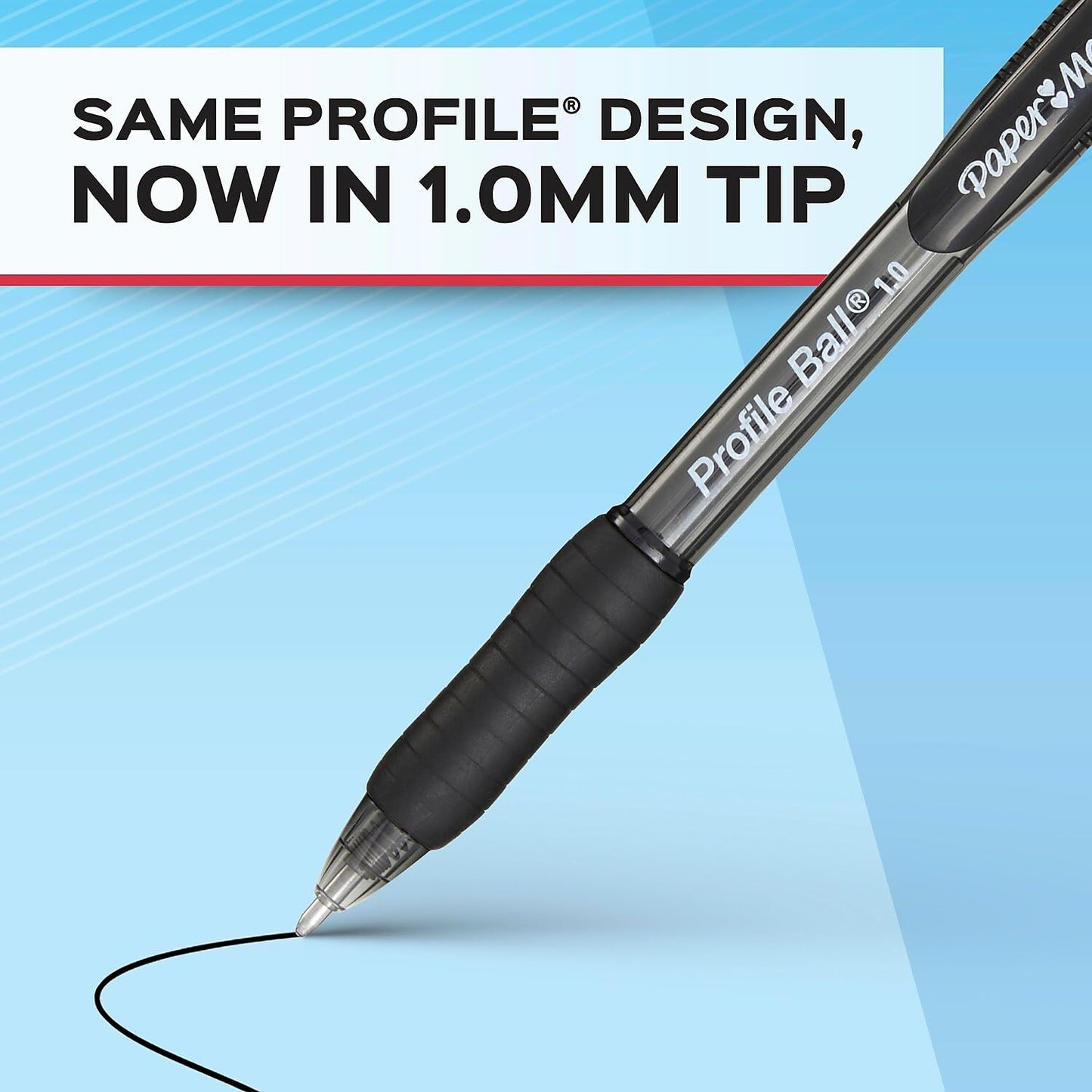 Paper Mate Profile Ballpoint Pen, Retractable, Medium 1 Mm, Black Ink, Translucent Black Barrel, 4/pack