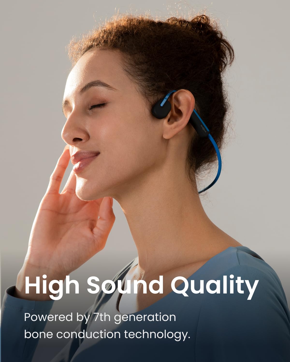 SHOKZ (AfterShokz OpenMove - Open-Ear Bluetooth Sport Headphones - Bone Conduction Wireless Earphones - Sweatproof for Running and Workouts,