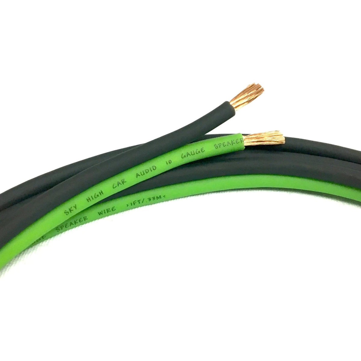 10' feet True 10 Gauge AWG CCA Speaker Wire Green/Black Car Home Audio
