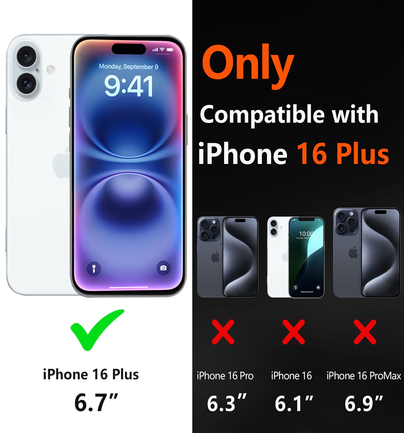 Diverbox for iPhone 16 Case [Shockproof] [Dropproof] [Tempered Glass Screen Protector + Camera Protectors] Heavy Duty Protection Phone Case Cover