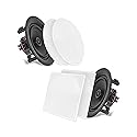 Pyle 5.25'' In-Wall/In-Ceiling Dual Speakers (Pair) - 2-Way Woofer Speaker System 1/2” Polymer Tweeter Flush Mount w/ 80Hz - 20kHz Frequency Response