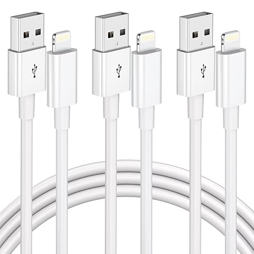 3 Pack Apple MFi Certified Charger Cable 3ft, Lightning to USB Cable 2.4A Fast Charging,iPhone chargning Cables for iPhone 13/12/11/11Pro/11Max…