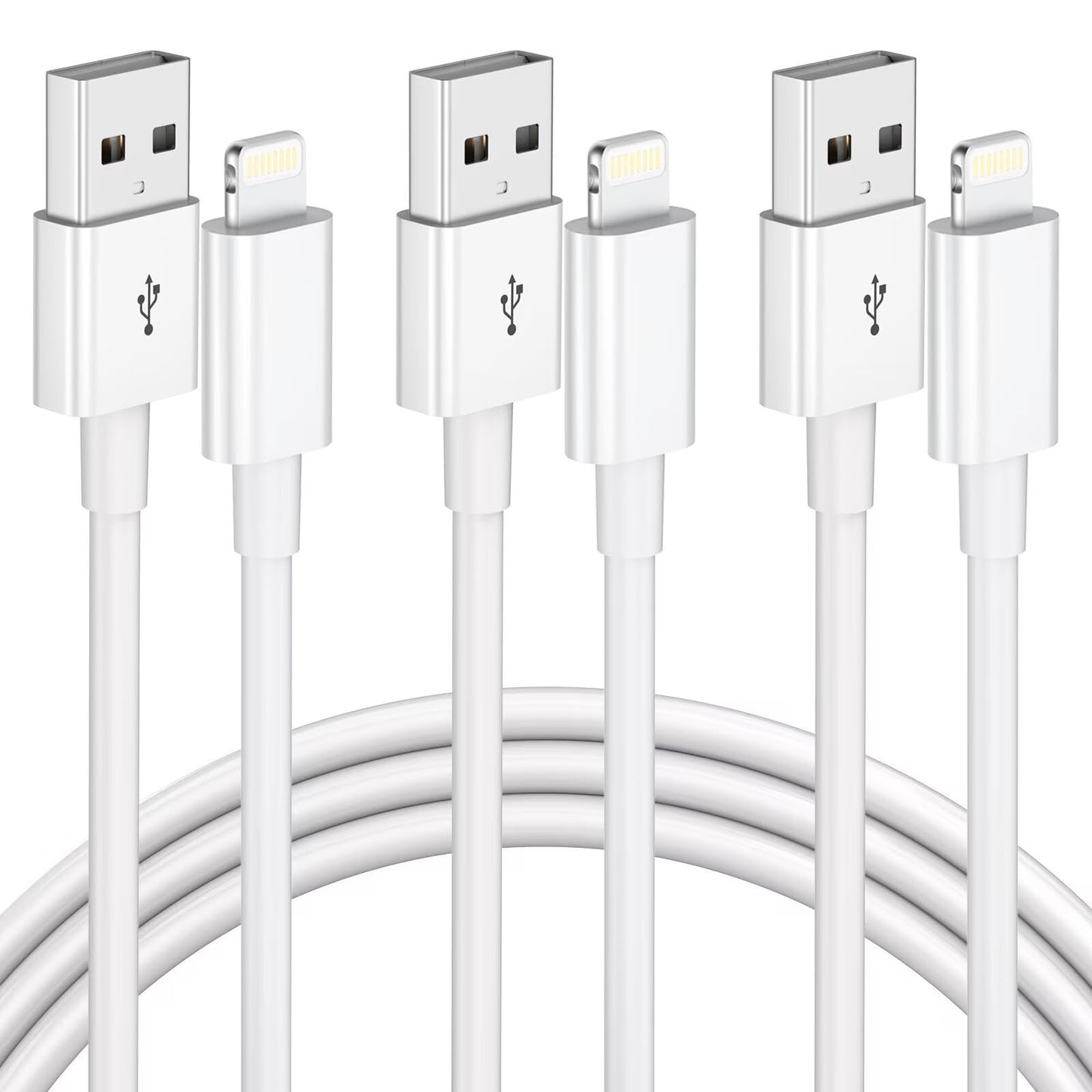 3 Pack Apple MFi Certified Charger Cable 3ft, Lightning to USB Cable 2.4A Fast Charging,iPhone chargning Cables for iPhone 13/12/11/11Pro/11Max…