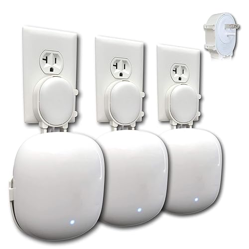 The Nest WiFi Pro Genie Wall Mount Outlet Holder Stand (3-Pack) | Lowest Profile | Open Access | No Messy Screws or Tape | Reinforced Support |