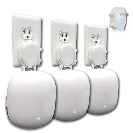 The Nest WiFi Pro Genie Wall Mount Outlet Holder Stand (3-Pack) | Lowest Profile | Open Access | No Messy Screws or Tape | Reinforced Support |