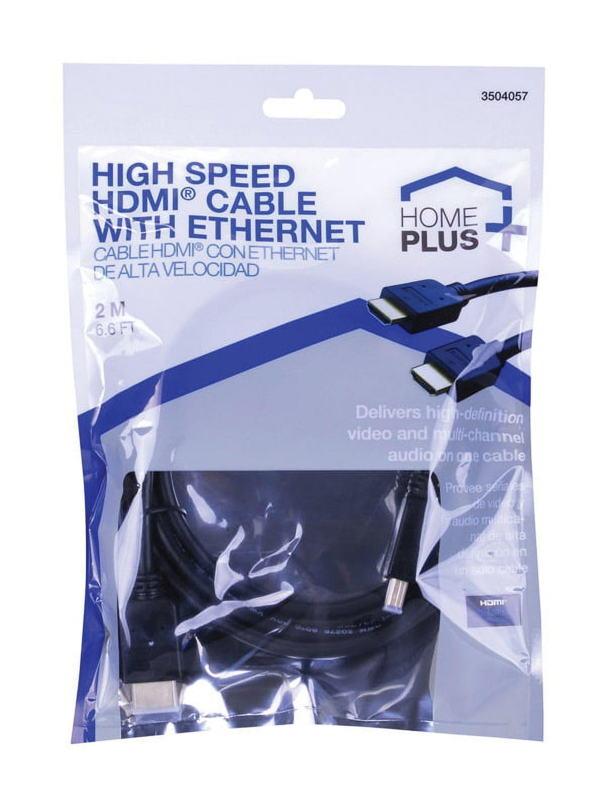 VANCO INTERNATIONAL LLC Home Plus 6.6 ft. L High Speed Cable with Ethernet HDMI - Total Qty: 1; Each Pack Qty: 1