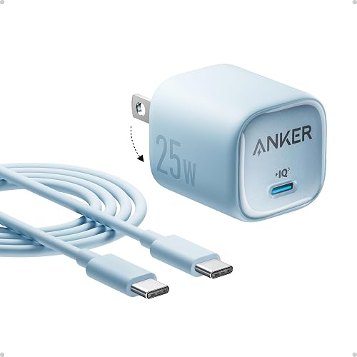 Anker 25W USB C Charger Block, Compact and Foldable Type C Charger, Supports PPS Fast Charging for Galaxy S24/Z Fold/Z Flip/Tab, iPhone 17/16 Series