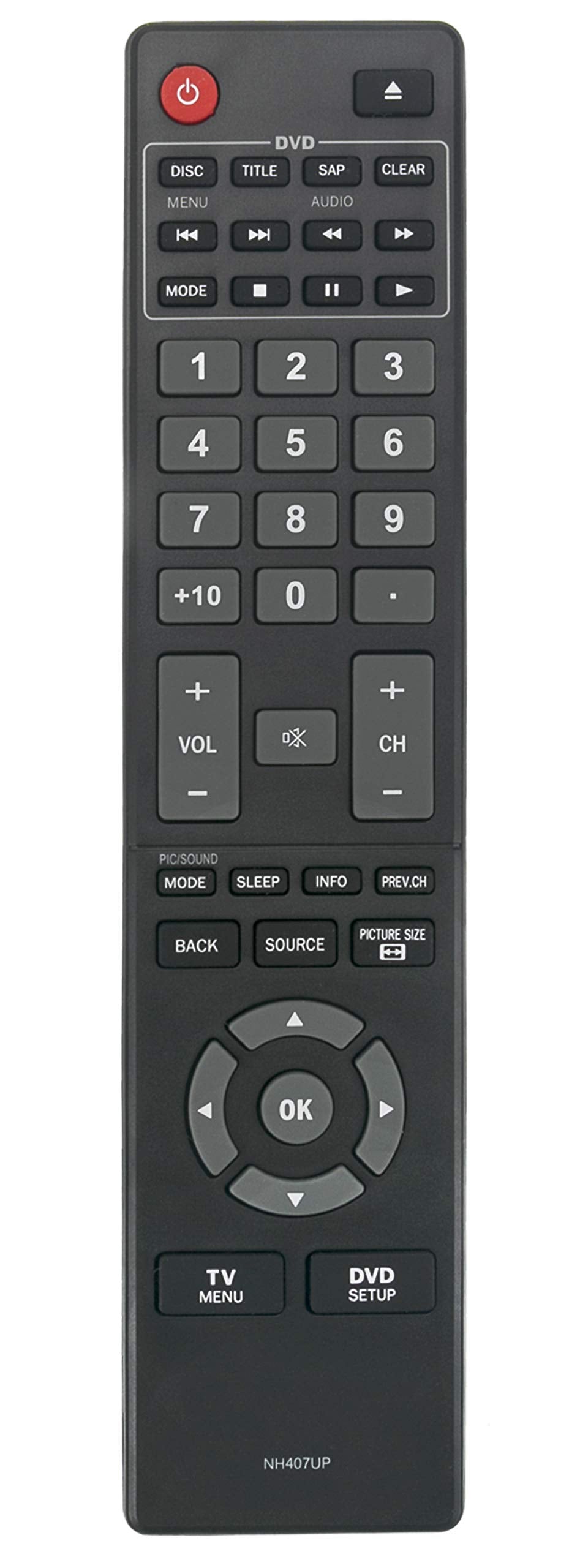 NH407UP Replacement LED LCD HDTV/DVD Combo Remote Control Compatible with MAGNAVOX 32MD304V 28MD403V 28MD304V/F7 28MD403V/F7 29MD403V/F7 32MD304V/F7