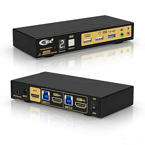 CKL 8K HDMI 2.1 KVM Switch (2 Computers 1 Monitor with EDID)