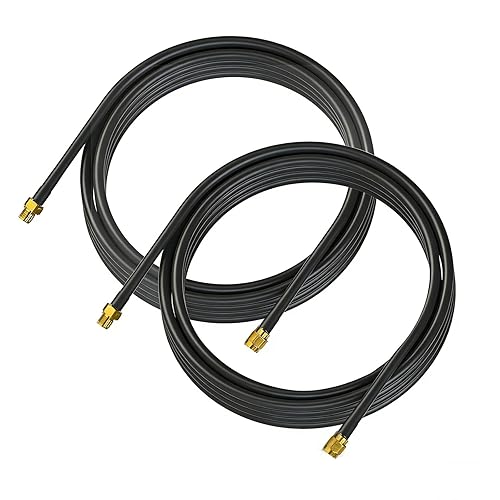 COSMIC WING WiFi Antenna Extension Cable 2-Pack RP-SMA Male to RP-SMA Female Bulkhead Mount RG174 Cable 3m 10 feet for WiFi Router Security IP Camera