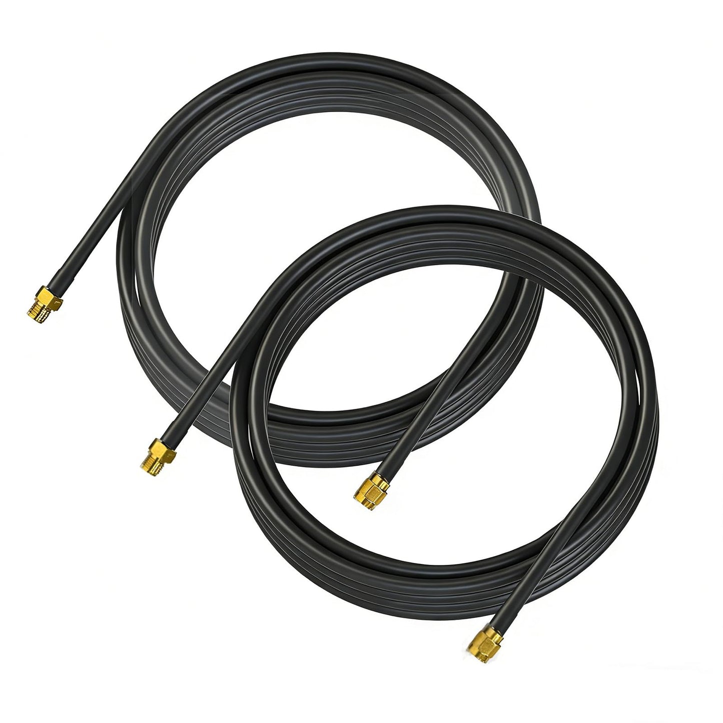 COSMIC WING WiFi Antenna Extension Cable 2-Pack RP-SMA Male to RP-SMA Female Bulkhead Mount RG174 Cable 3m 10 feet for WiFi Router Security IP Camera