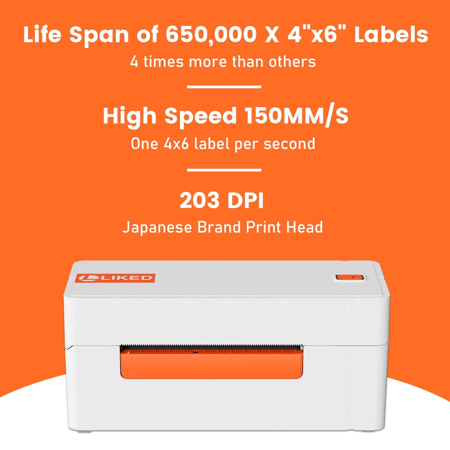 L LIKED Wireless Thermal Label Printer 4x6 - Bluetooth WiFi Shipping Label Printer for Small Business, Long-Life Print Head (Over 650,000 4x6 Labels)