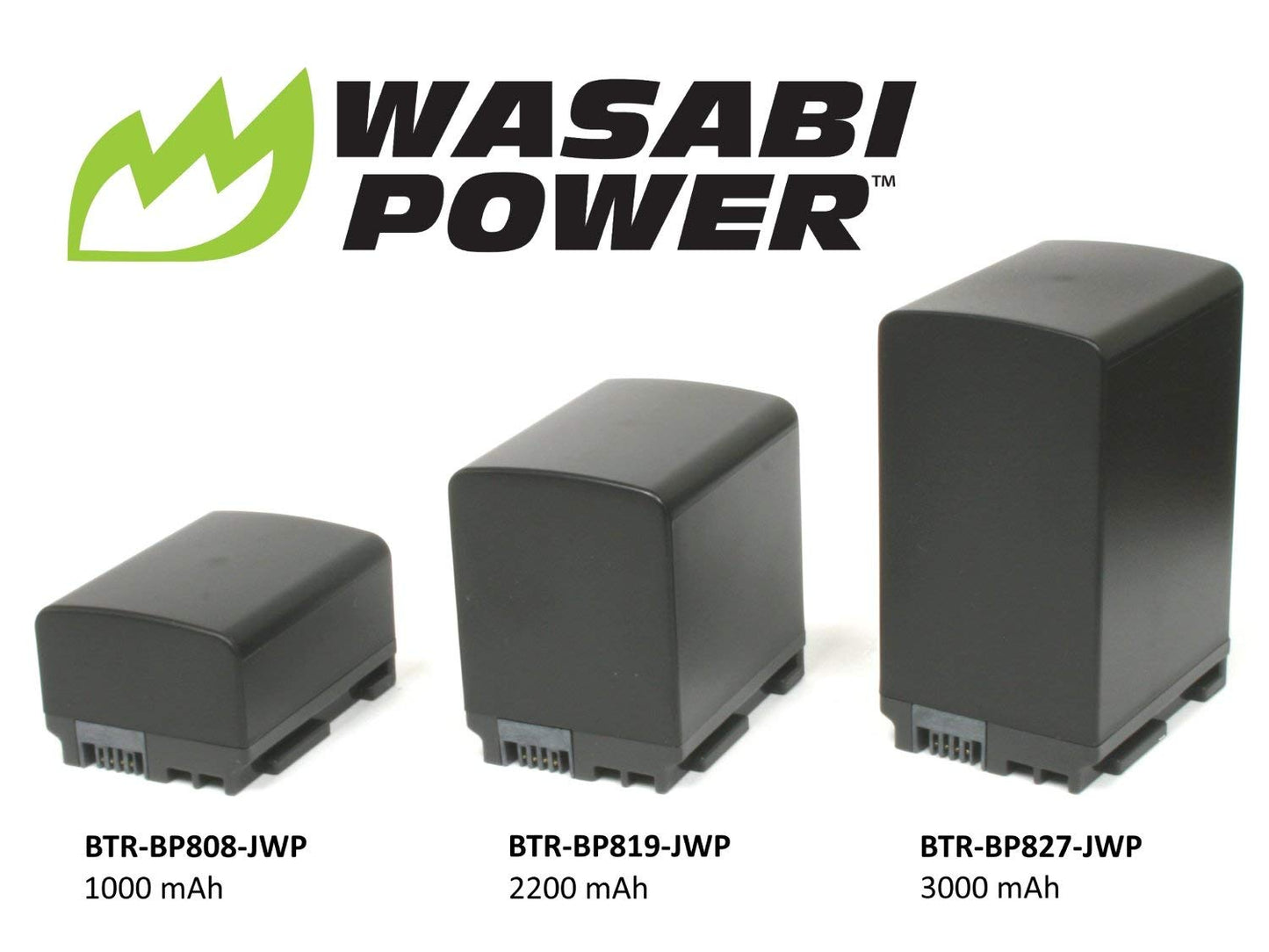 Wasabi Power BP-807, BP-808, BP-809 Battery (2-Pack) and Charger for Canon FS21, FS22, FS31, FS40, FS200, FS300, FS400, VIXIA HF G10, HF G20, HF M30