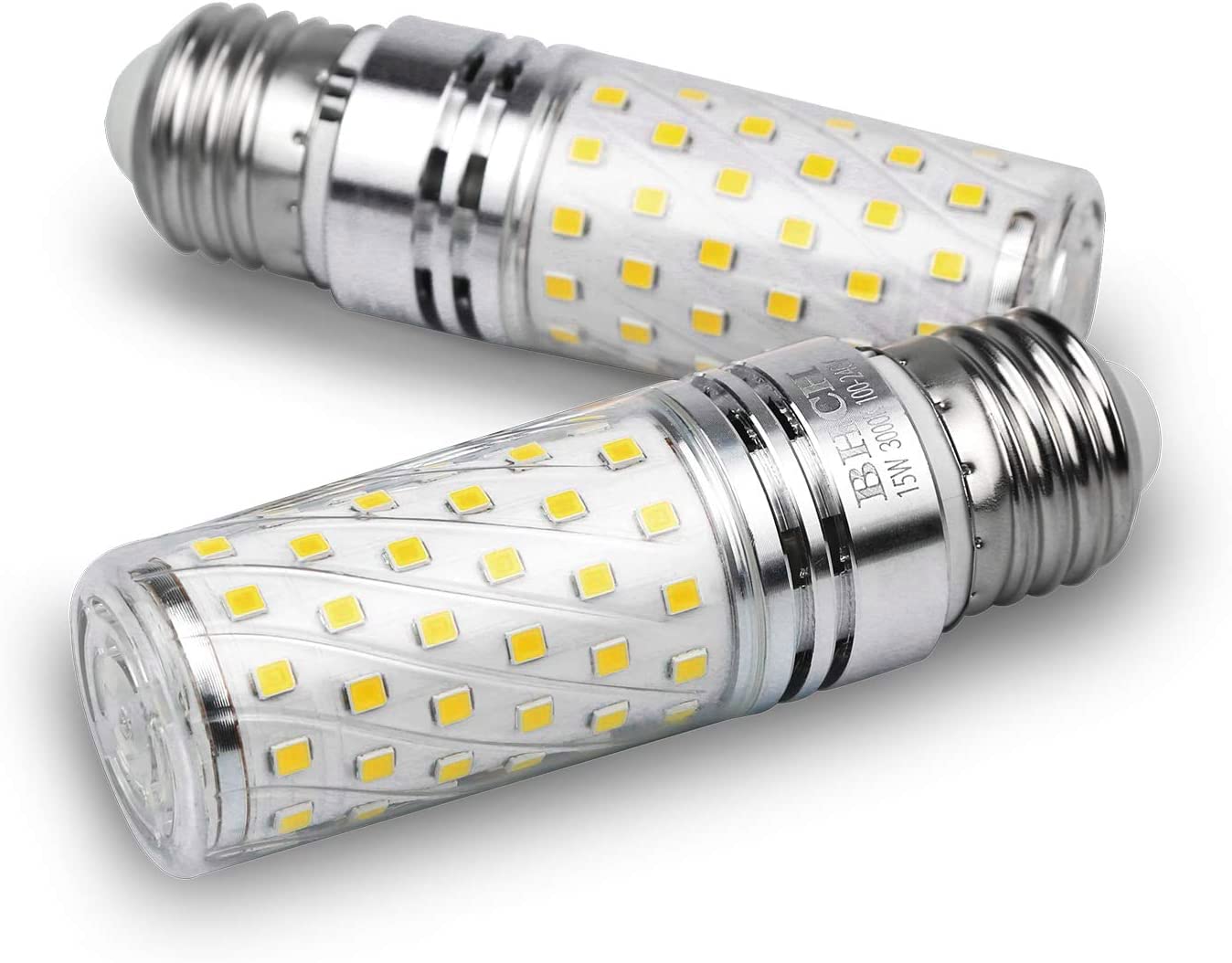 BHCH E26 LED Corn Bulbs 15W, 3000K Warm White, 1500LM, Edison Screw Bulbs, 120W Incandescent Equivalent, Pack of 4