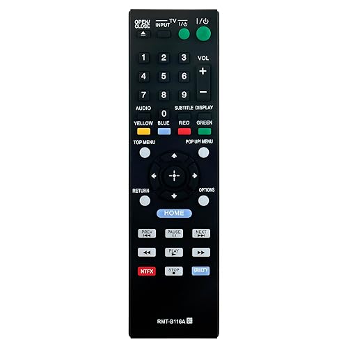 RMTB116A RMT-B116A Replaced Remote fit for Sony Blu-Ray DVD Disc Player BDP-BX58 BDP-S310 BDPBX58 BDPS310 BDP-BX38 BDP-S280 BDP-S380 BDP-S480 BDP-S580