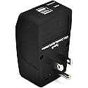 Ceptics US Adapter Power Plug Ceptics - EU European to USA American Socket Travel Outlet - Grounded Universal Input - Dual USB - 4 in 1, Black…