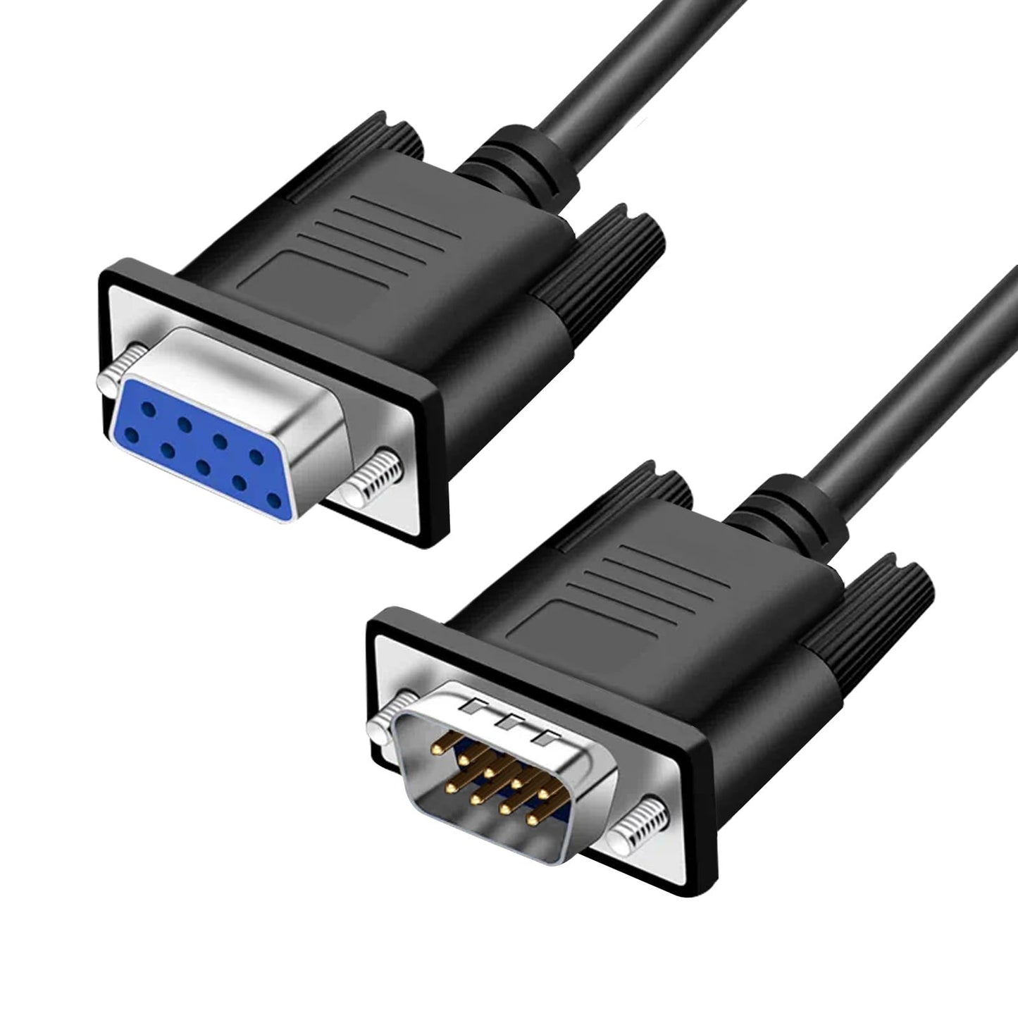 YIOVVOM DB9 RS232 Serial Extension Cable Male to Female 9 Pin DB9 Cord Straight Through 9 pin Serial Connector Black 1.5FT