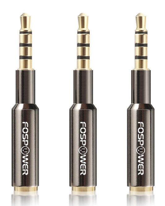 FosPower 3.5mm Male to Female Auxiliary Stereo Audio Headphone Jack AUX Adapter, 4-Conductor TRRS for iPhone, Smartphones, Tablets, Speakers