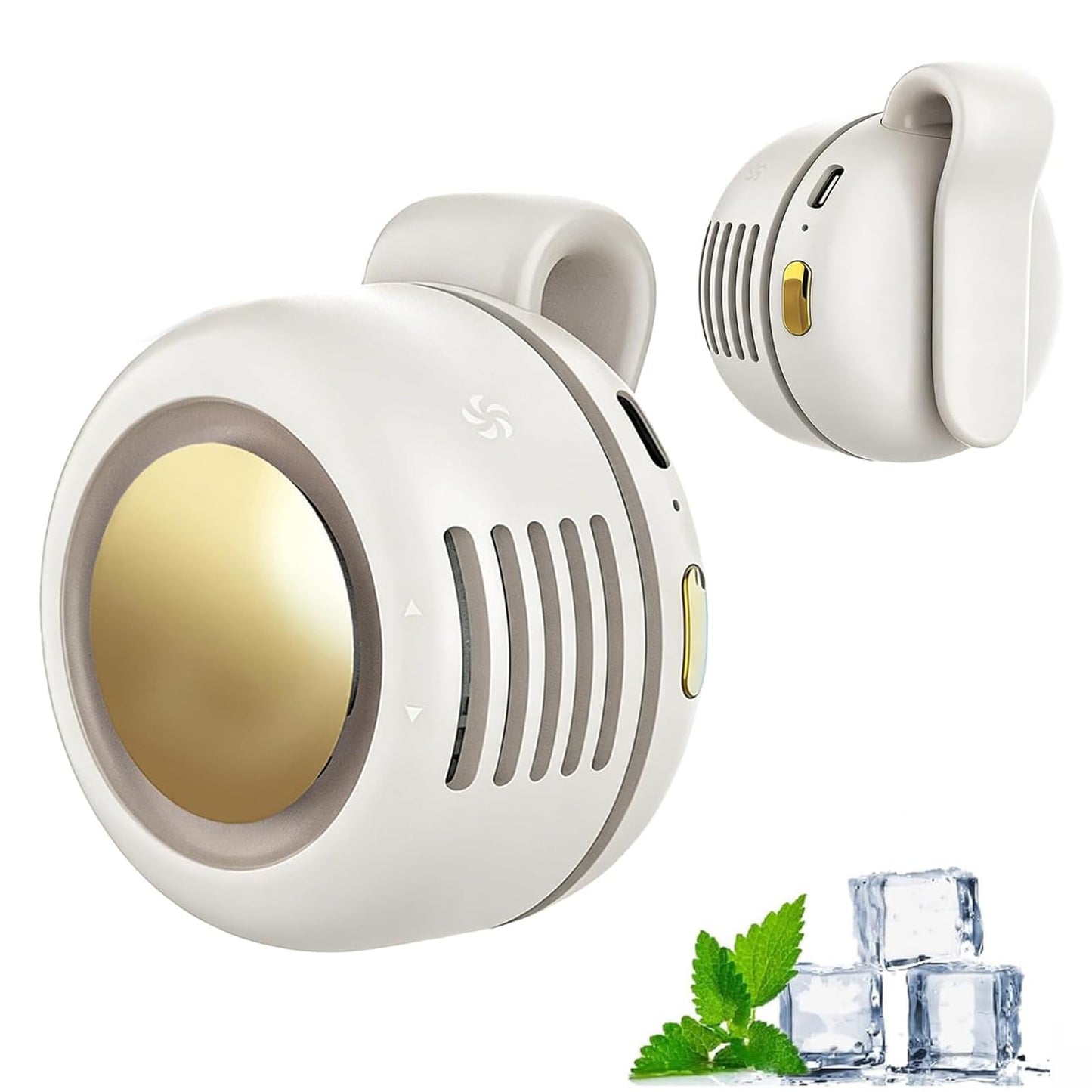 OWEVBU 360° Rotatable Portable Mini Clip on Fan - 2026 New Small Fan Clip-on for Shirt & Waist, Adjustable 3-Speed Suspended Whirlwind Fans, Summer