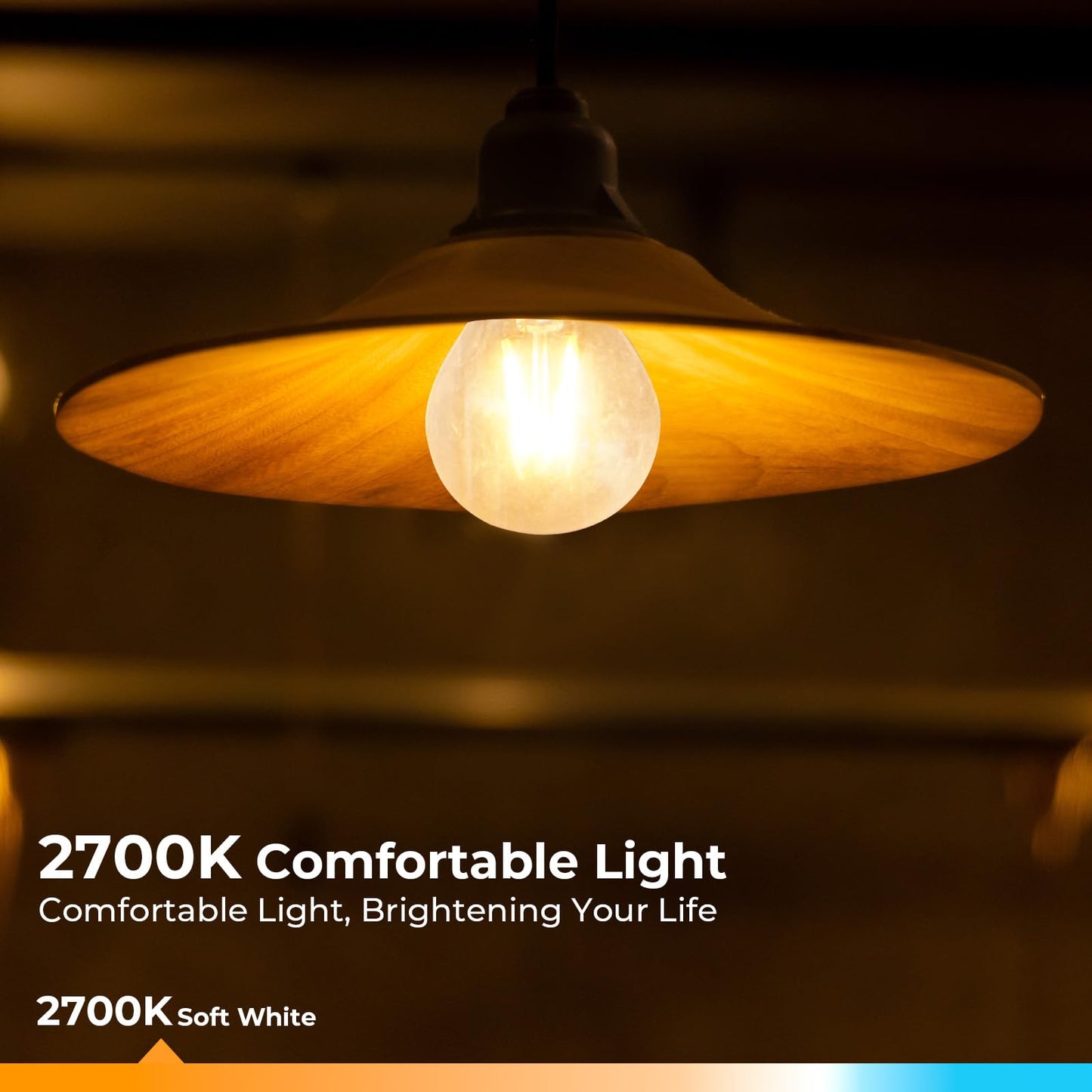 GvvooHome E26 G16.5 Edison Globe LED Bulb, 60W Equivalent, 2700K Warm White