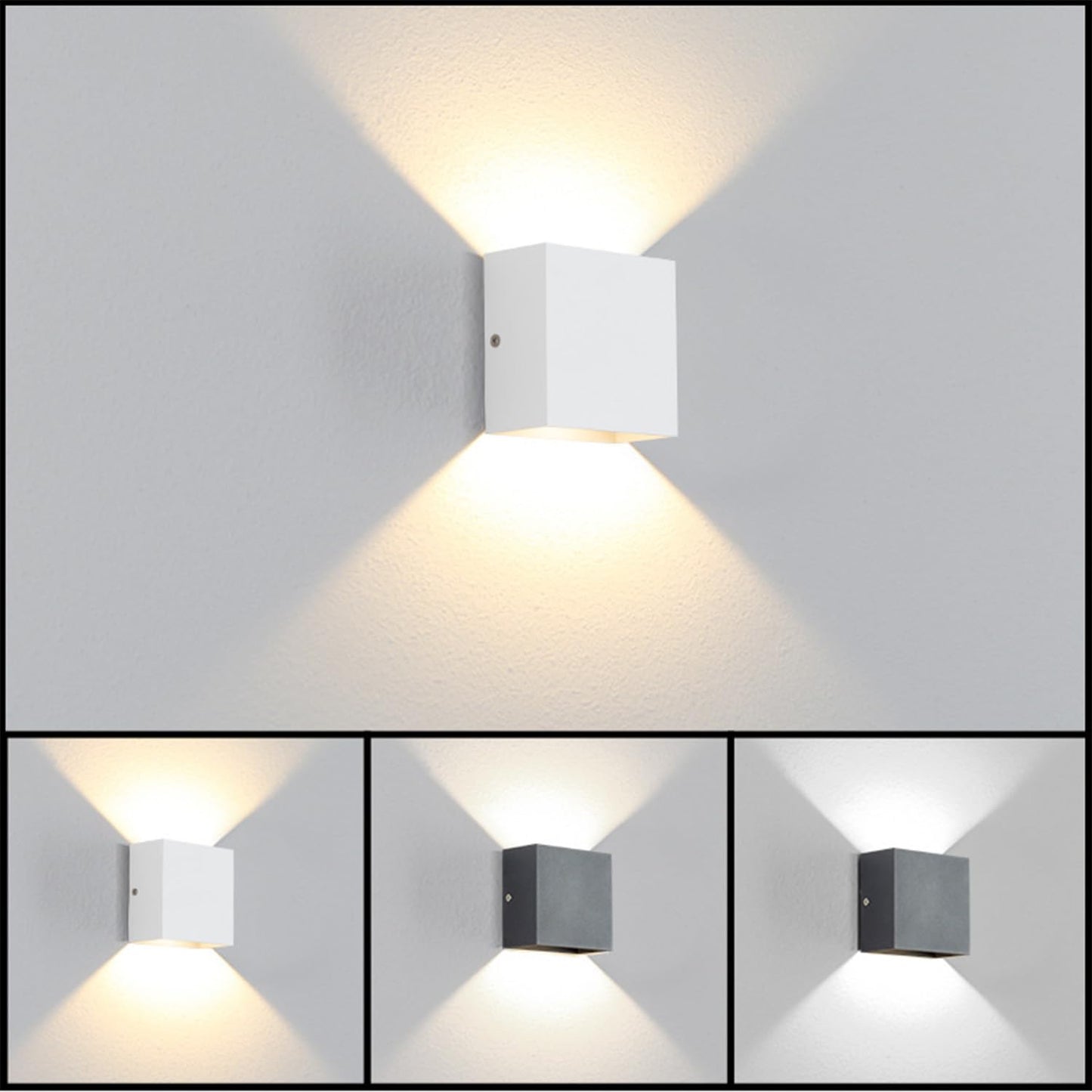 Daxng Modern Wall Sconce Dimmable 6W Hardwired, Up Down Wall Mount Lights Indoor Mini Metal LED Wall Lamp for Living Room Bedroom Hallway Decor, Warm