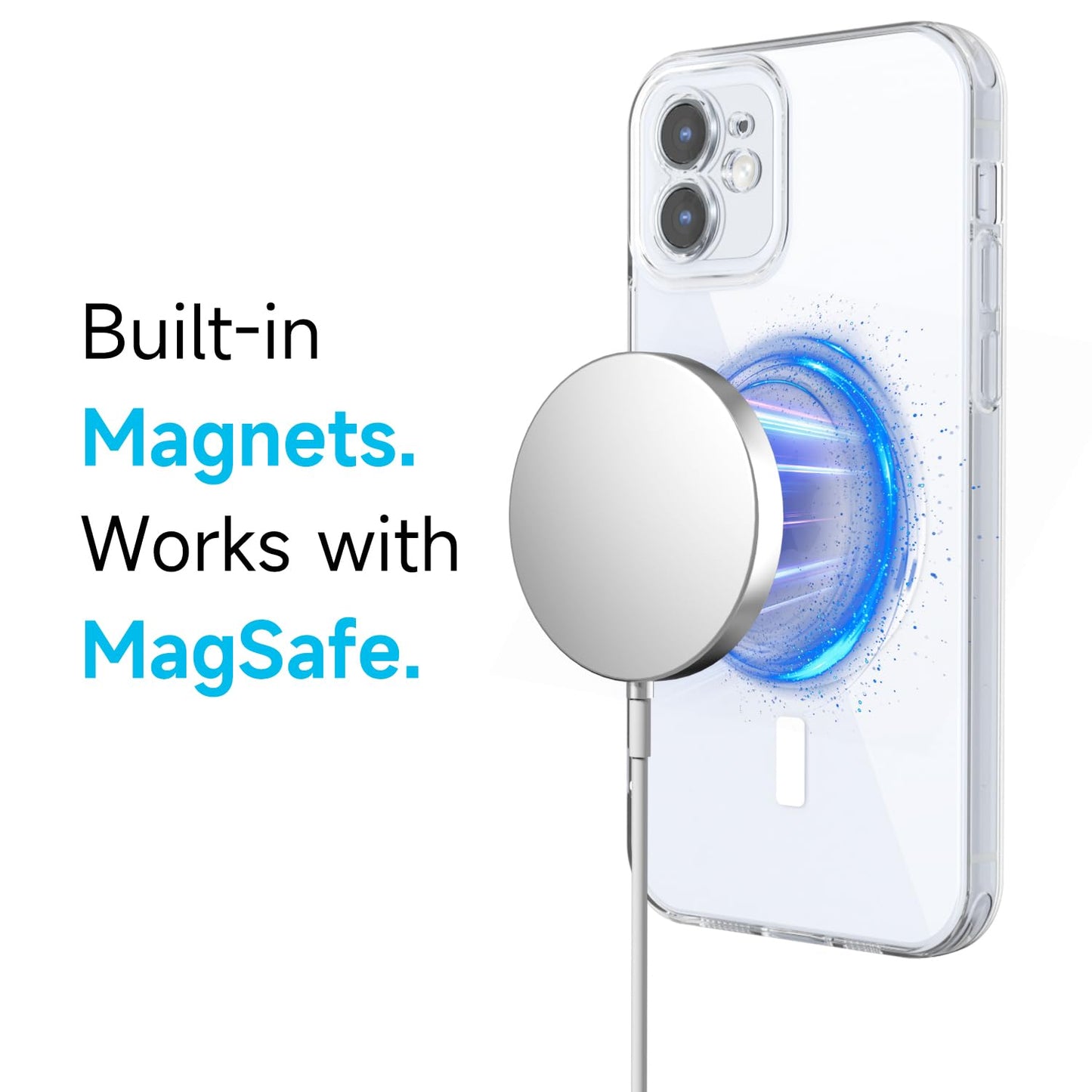 Svanove for iPhone 15 Pro Case Clear Compatible with Magsafe Silicone, Transparent Thin Magnetic Mag Safe Case Cute, Girly Aesthetic Trendy Slim Hard
