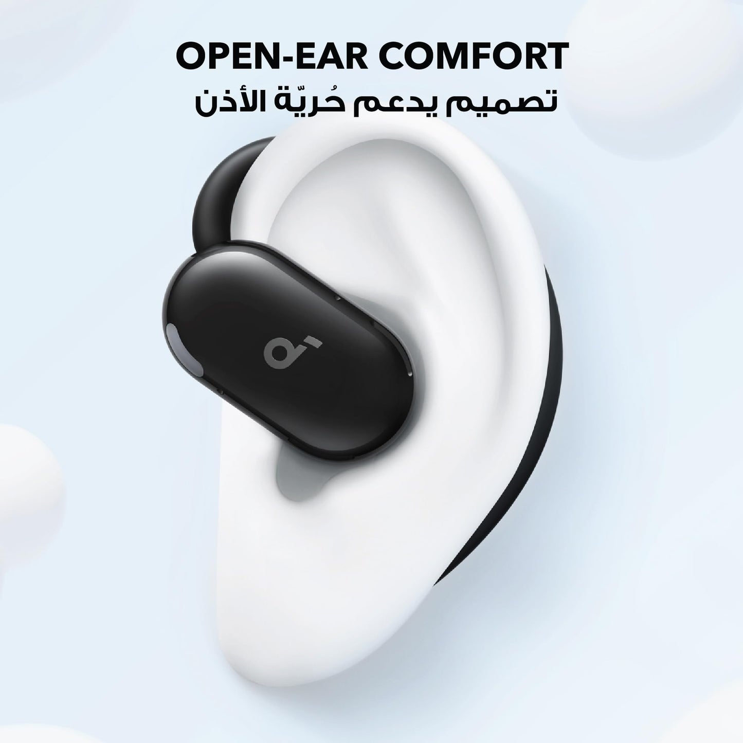 Soundcore V20i by Anker Open-Ear Headphones, Adjustable Ear Hooks,Ultra-Comfort,Snug Fit, Powerful Sound, Clear Calls, IP55, LED Lights, 36H Playtime