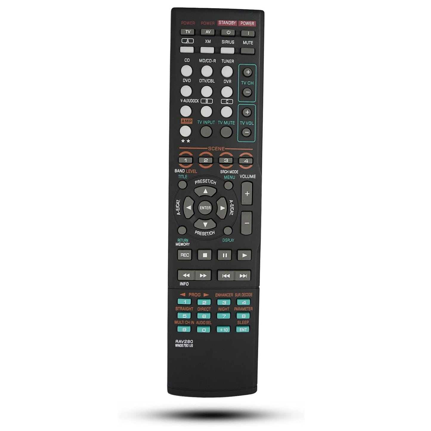 Replacement Remote Control RAV280 WN057800 Compatible for Yamaha HTR-6160 HTR-6160BL RX-V663 RX-V663BL RX-V863 RX-V863BL Audio Video AV AV Receiver