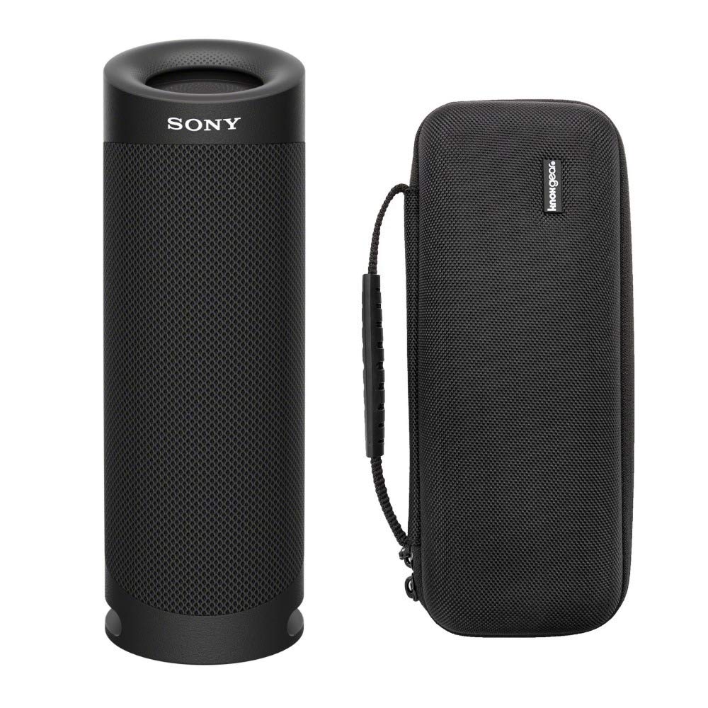 Sony SRSXB23 Extra BASS Bluetooth Wireless Portable Waterproof Speaker (Black) with Hardshell Travel and Protective Case Bundle (2 Items) - Compact