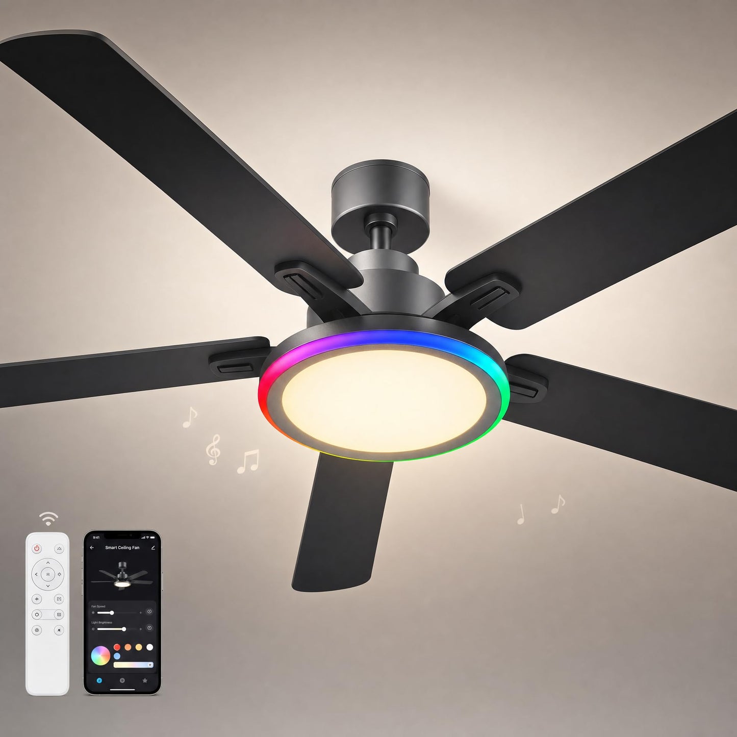 HOREVO Ceiling Fans with Lights with Remote