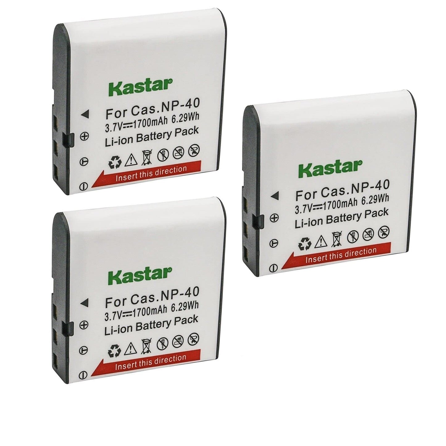 Kastar 3-Pack Battery NP-40 Replacement for Minolta NP-40 Battery, Minolta MN4K100Z 4K Ultra HD, Minolta MN4K30NV 4K Ultra HD / 30 MP, Minolta
