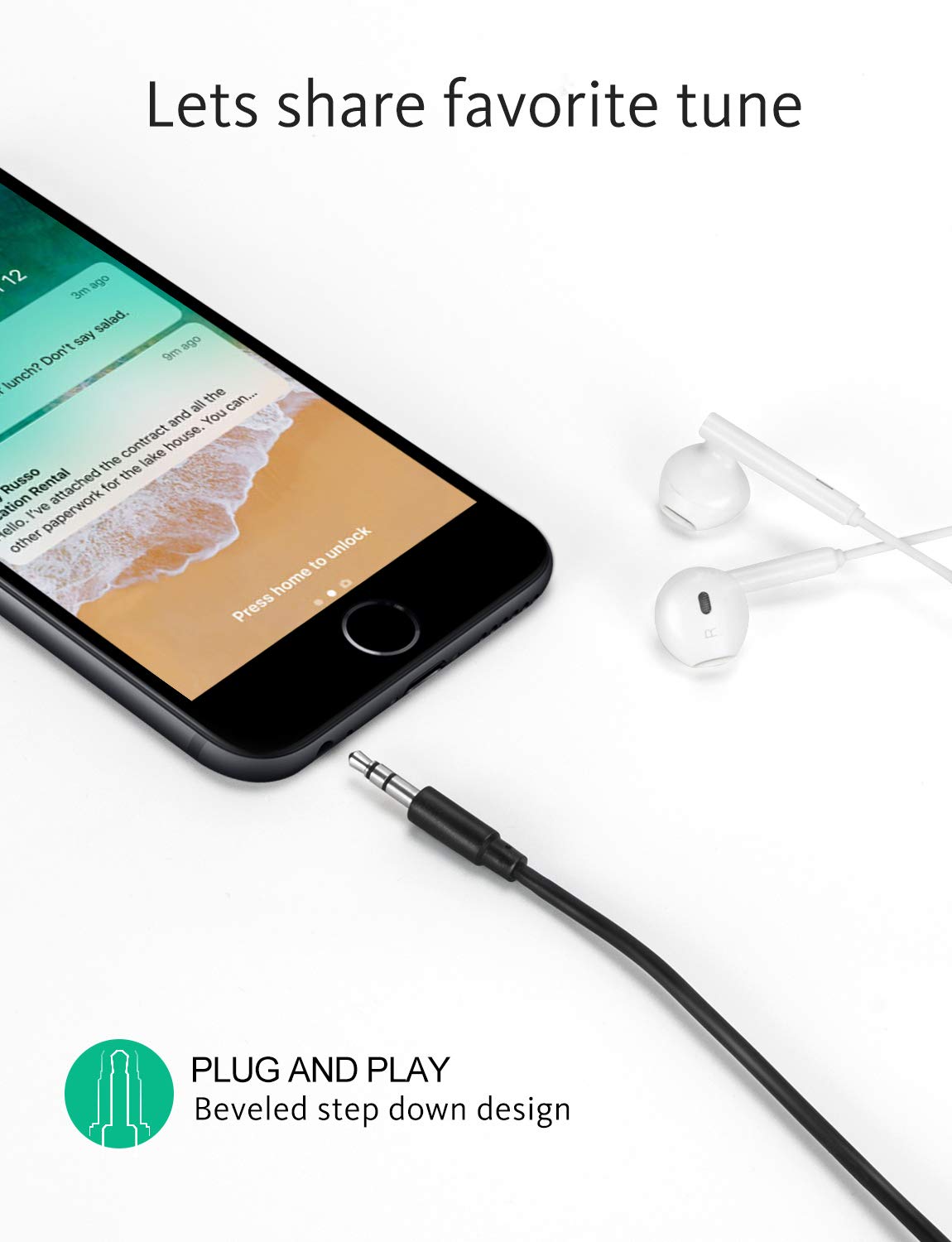 3.5mm Headphone Splitter Cable,ONXE 1/8 Inch AUX Stereo Jack Audio Splitter 1 Male to 2 3 4 Female Adapter Cable for Mp3 Player Mobile Phone Laptop