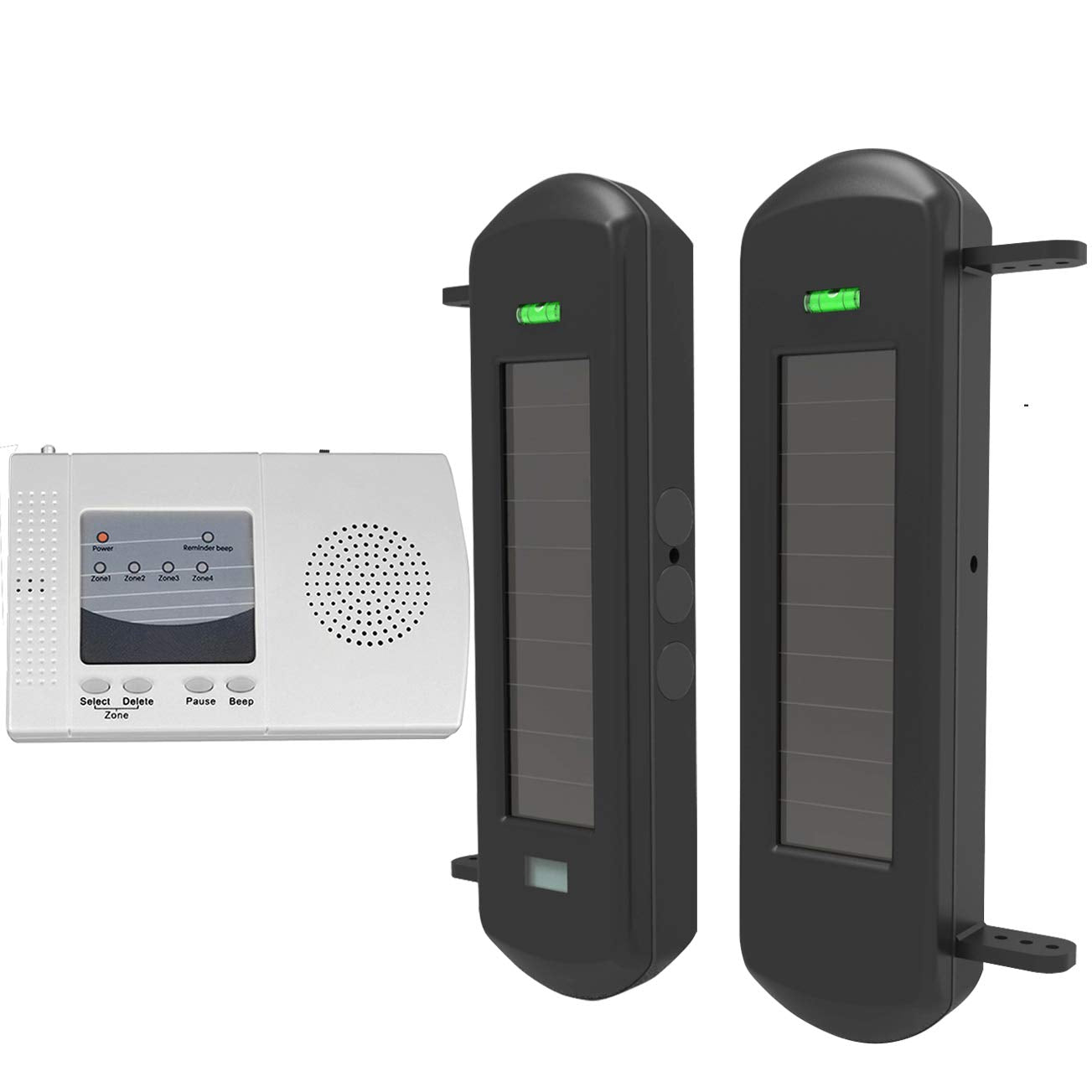 HTZSAFE Solar Wireless Driveway Alarm System-1/2 Mile Long Transmission Range-300 Feet Wide Sensor Range-No Wiring No Need Replace Battery-Outdoor