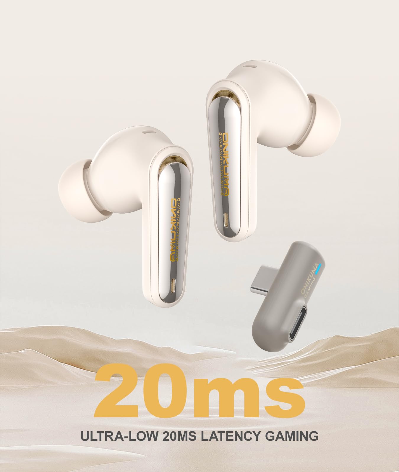 Wireless Active Noise Cancelling Gaming Earbuds-Dongle rechargeable-20ms Ultra-Low Latency, Dual-Mode 2.4GHz & Bluetooth 5.3, Hi-Fi Sound for PS5…