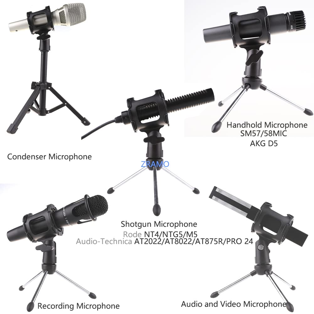 ZRAMO Microphone Basket Shock Mount Universal Shotgun mic shockmount Microphone Mount Holder Anti Vibration Recording Setup for AT4021 AKG D230