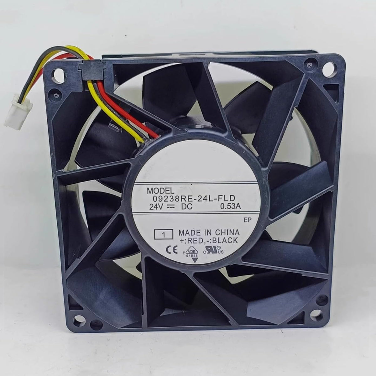 09238RE-24L-FLD DC 24V 0.53A 92x92x38mm 3-Wire Cooling Fan