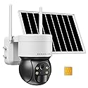 4G LTE Cellular Security Camera No Internet Needed, No WIFI Security Cameras Wireless Outdoor, Solar Camera With SIM Card, PIR Sensor, 360 PTZ, 2K HD