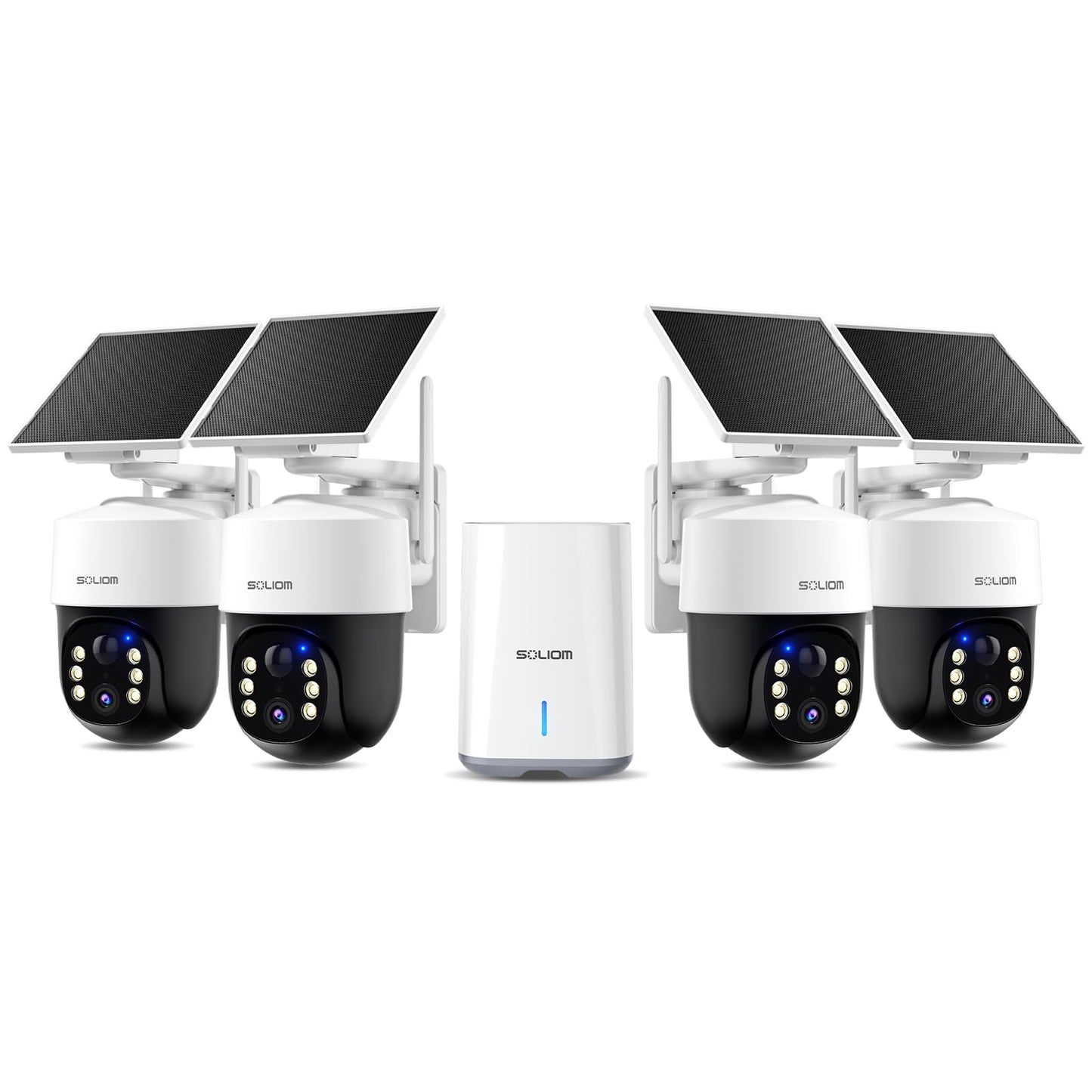 SOLIOM Security Cameras Wireless Outdoor,4K Ultra HD for Day and Night, No Subscription,Built in Radar,Solar Powered Cameras for Home Security, 360°
