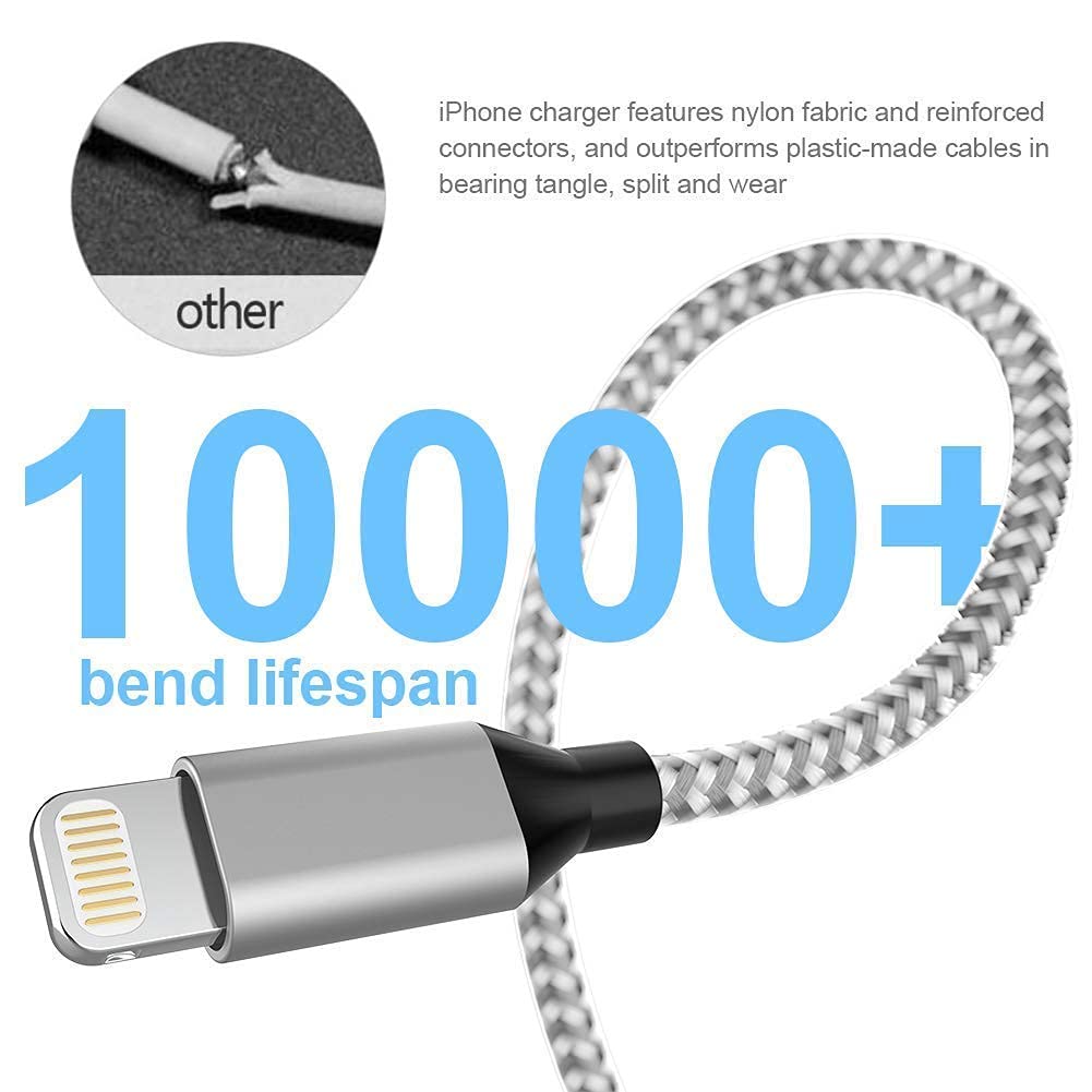 [Apple MFi Certified] 6Pack[3/3/6/6/6/10ft] iPhone Charger Lightning Cable Compatible iPhone 14ProMax/14Pro/14/14Plus/13Pro/13/12Pro/12/11…