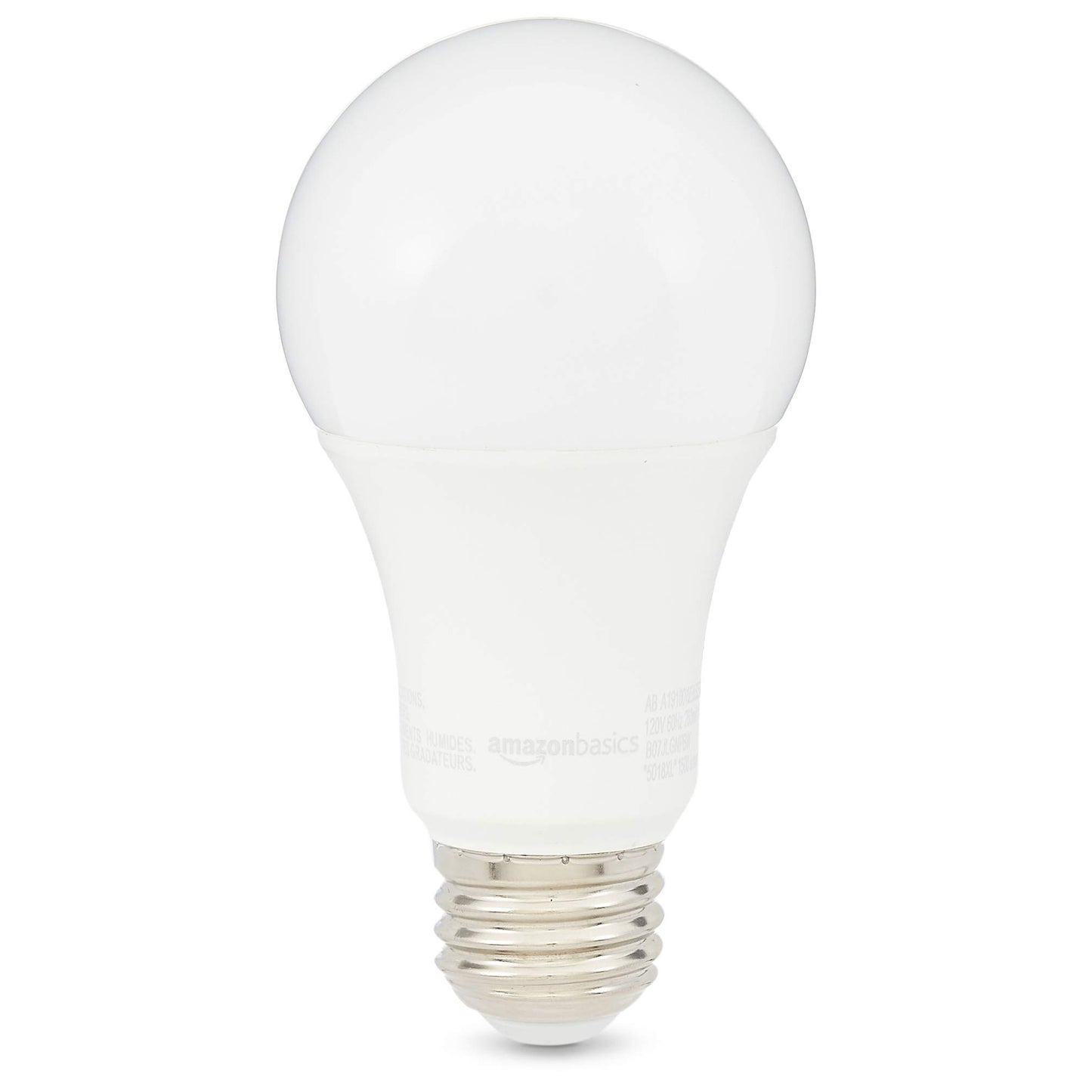 Amazon Basics A19 LED Light Bulbs, 100W Equivalent, 15W Energy Efficient, E26 Standard Base, Daylight White 5000K, Non-Dimmable, 10,000 Hour Lifetime