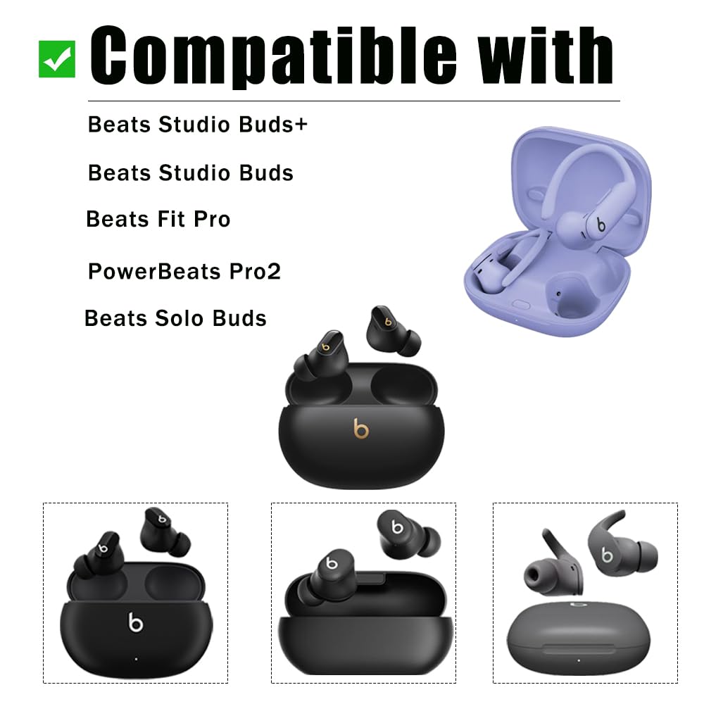 Silicone Ear Tips for Beats Earbuds | Replacement Tips for Beats Fit Pro/Studio Buds/Solo Buds/Powerbeats Pro 2 Earbud, 10 Pairs (5 Sizes