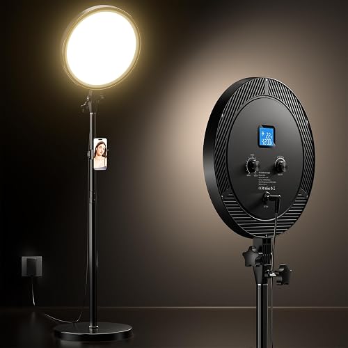 UBeesize Professional Ring Light with Stand, Phone Holder & Remote - 6500K Full-Screen LED Lighting for Makeup, Photography, Studio, Barber, and Live