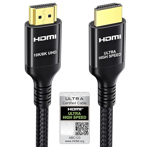 Etseinri 10K 8K 4K HDMI Cable 13ft, Certified 48Gbps Ultra High Speed HDMI® Cable 4K@120Hz 8K@60Hz eARC HDCP 2.2&2.3 Dynamic HDR D.olby Atmos